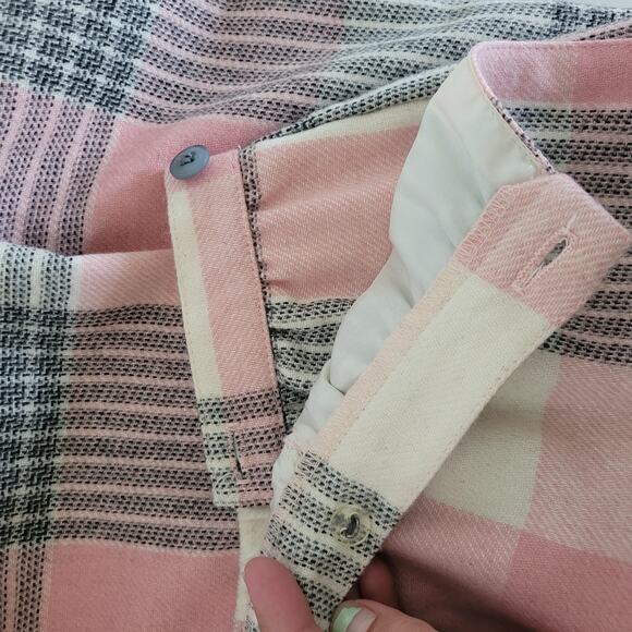 Vtg Pink Plaid Midi Skirt Womens 8 Preppy Cottagecore Acadmia Boho USA Made - Picture 8 of 11
